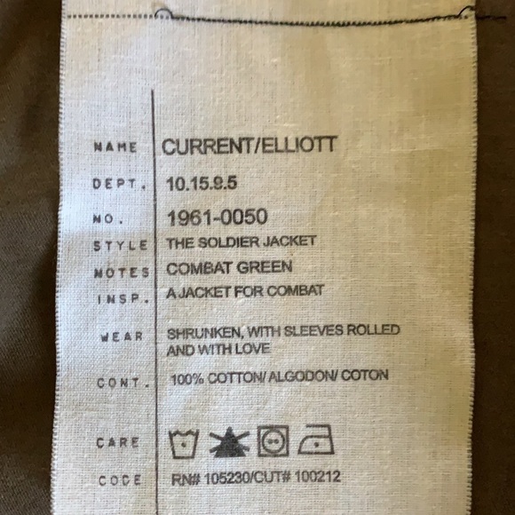 Current/Elliott soldier jacket. Combat green. - Picture 12 of 13